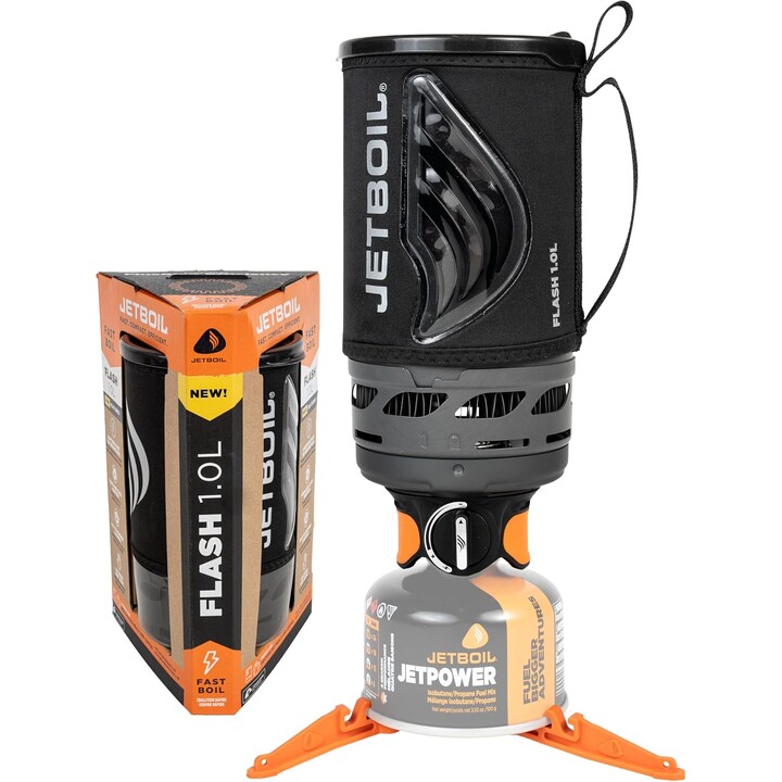 Jetboil, Flash Camping, système de cuisson 1.0L avec indicateur thermique qui change de couleur lors de l'ébullition, Noir gris
