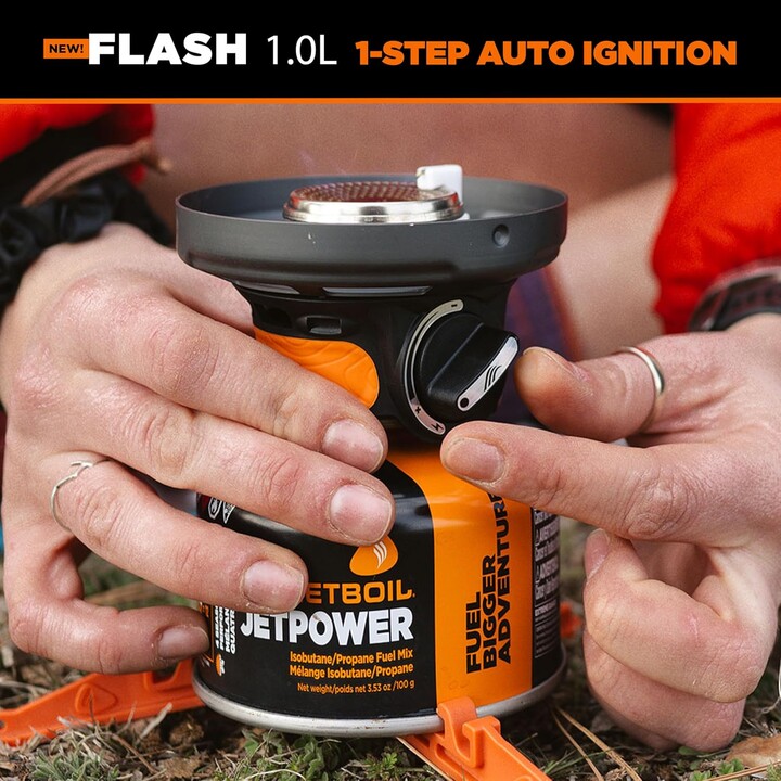 Jetboil, Flash Camping, système de cuisson 1.0L avec indicateur thermique qui change de couleur lors de l'ébullition, Noir gris