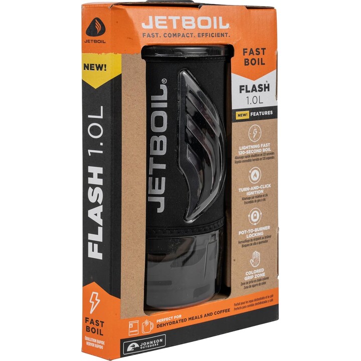 Jetboil, Flash Camping, système de cuisson 1.0L avec indicateur thermique qui change de couleur lors de l'ébullition, Noir gris