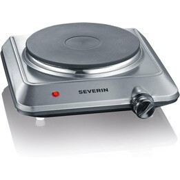 Severin, KP 1092, Plaque de cuisson électrique portable 1 zone 1500W avec protection contre la surchauffe, Gris