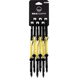 Mousqueton descalade Wild Country 40-0000002003-0975-2, mousqueton à verrouillage, noir, jaune, 6 pièces