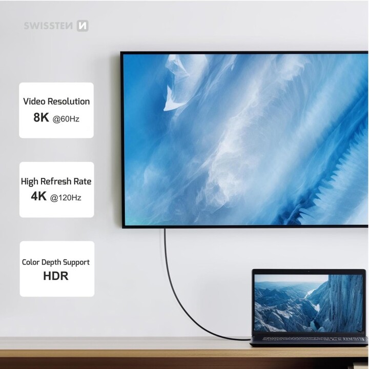 Câble de données vidéo USB 4.0, USB-C 240 W, 8 kbps à 60 Hz, 40 Gbps, TB3 et TB4, 1,5 m - Noir