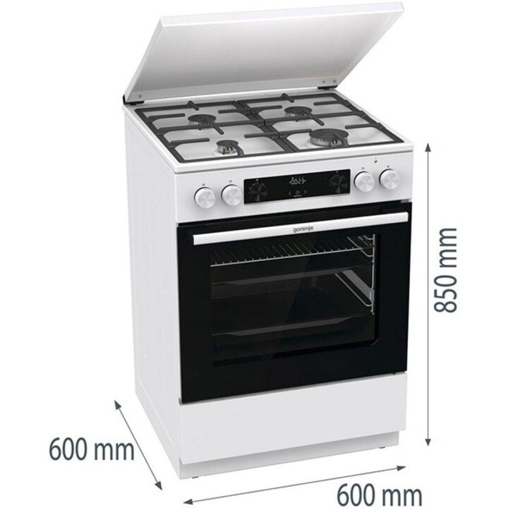 Cucina Gorenje GKS6C71WF a libera installazione con forno Biały Blanco