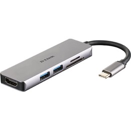 Hub D-Link DUB-M530 USB 3.0 Tipo-C/ 2 Portas USB/ 1 HDMI/ 1 Leitor de Cartão SD/ Cinza
