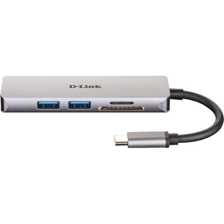 Hub D-Link DUB-M530 USB 3.0 Tipo-C/ 2 Portas USB/ 1 HDMI/ 1 Leitor de Cartão SD/ Cinza
