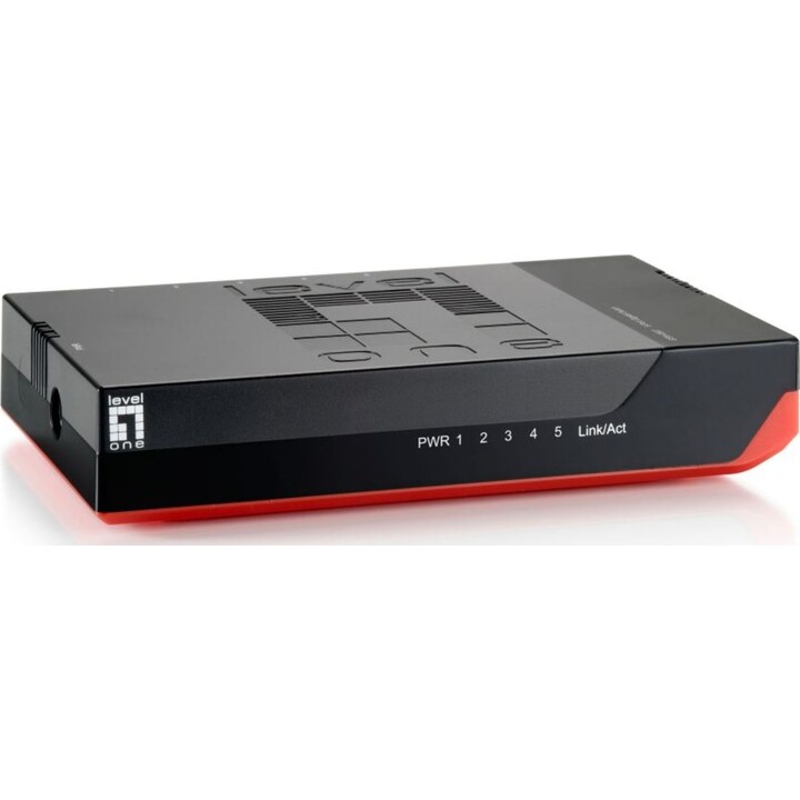 LevelOne GSW-0507 commutateur Gigabit 5 ports noir/rouge