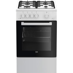 Cocina independiente Beko FSG52020FW de gas 4 Zonas con Horno Blanco