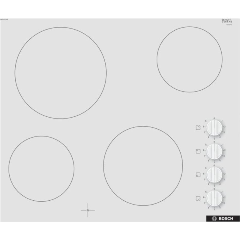Placa vitrocerámica Bosch PKE612CA2E 4 Zonas Blanco