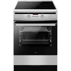 Amica 6118ie2.376htadp 60 cm papa de cerâmica com forno 4 zonas prateadas preto