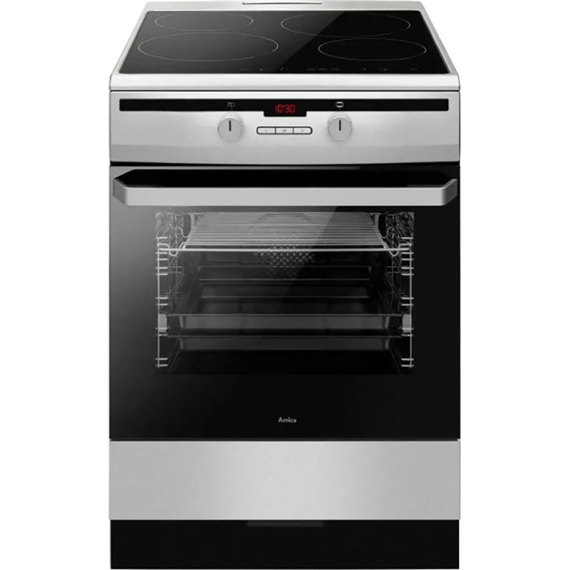 Cocina vitrocerámica Amica 6118IE2.376HTADP 60 cm con Horno 4 Zonas Plata Negro