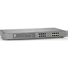 LevelOne Conmutador FEP-1612 PoE Fast Ethernet de 16 puertos, PoE 802.3at/af, 500W