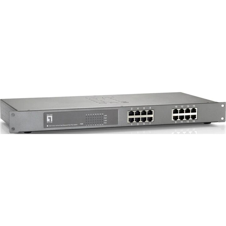 Commutateur 16x FE FEP-1612 19" 480W 16xPoE