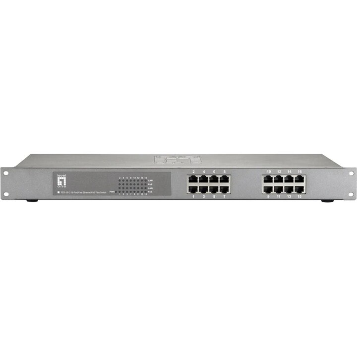 Switch 16x FE FEP-1612 19" 480W 16xPoE