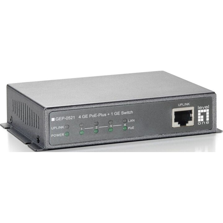 Switch 4x GE GEP-0521 115W 4xPoE+