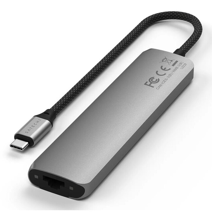 Hub de interface USB tipo C Satechi ST-P7SM 10000 Mbit/s cinza