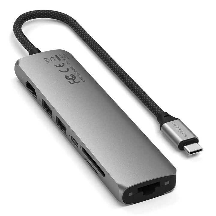 Satechi ST-P7SM hub & concentrateur USB Type-C 10000 Mbit/s Gris