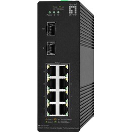 LevelOne IGS-2110P Hilbert Conmutador Lite Inteligente Gigabit PoE Industrial de 10 puertos