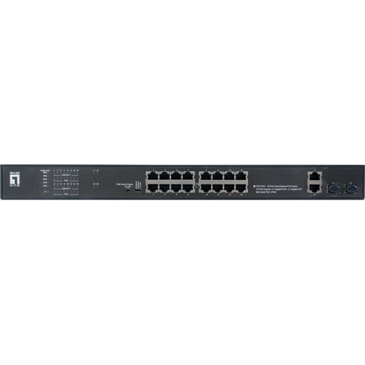 Commutateur 16x FE FGP-2031 2xGE 2xGSFP 19" 270W 16xPoE+