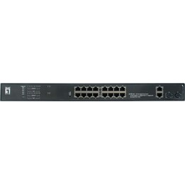 Switch 16x GE GEP-2021 2xGE 2xGSFP 19" 270W 16xPoE+