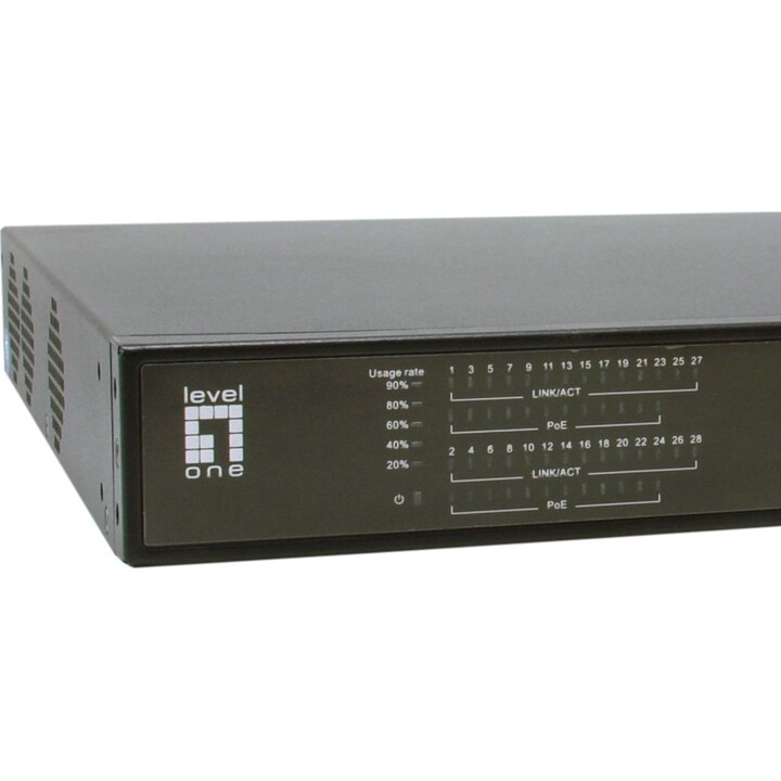 Commutateur 24x GE GEP-2821 2xGE 2xGSFP 19" 390W 24xPoE+