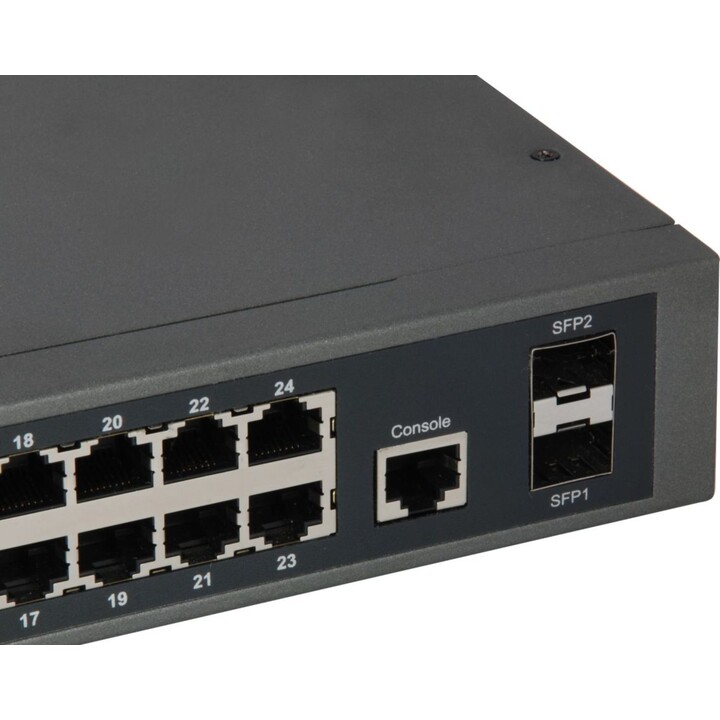 Commutateur 24x GE GEP-2652 2xGSFP 19" 370W 24xPoE+