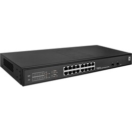 LevelOne GES-2118P Hilbert conmutador Lite Inteligente Gigabit PoE de 18 Puertos, 16 Salidas PoE, 2 x Gigabit SFP
