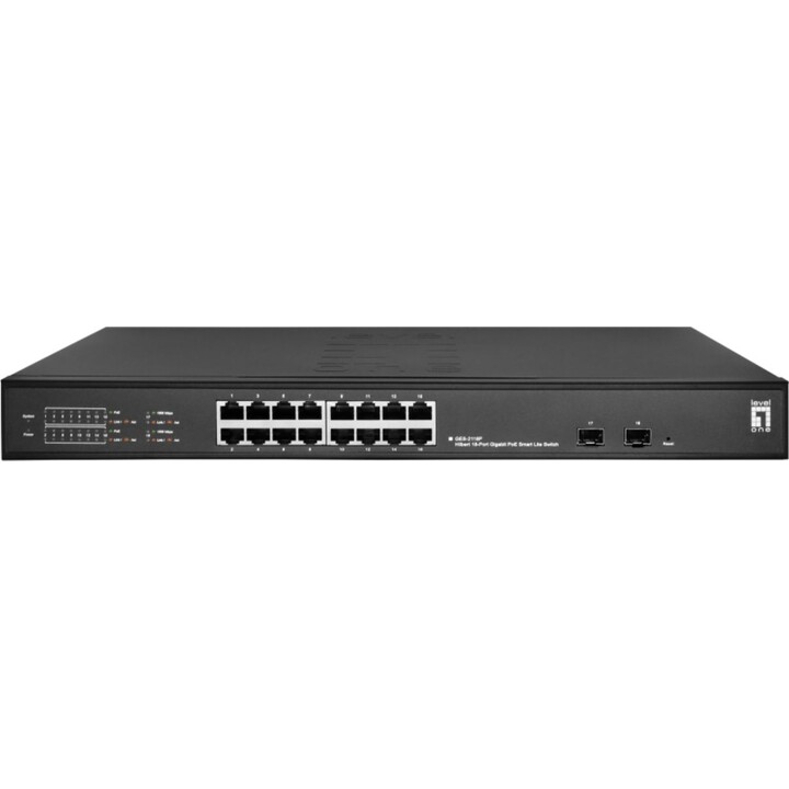 Switch 16x GE GES-2118P 2xGSFP 19" 230W 16xPoE+