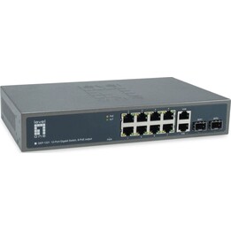 Commutateur 10x GE GEP-1221 2xGSFP 19" 150W 8xPoE+