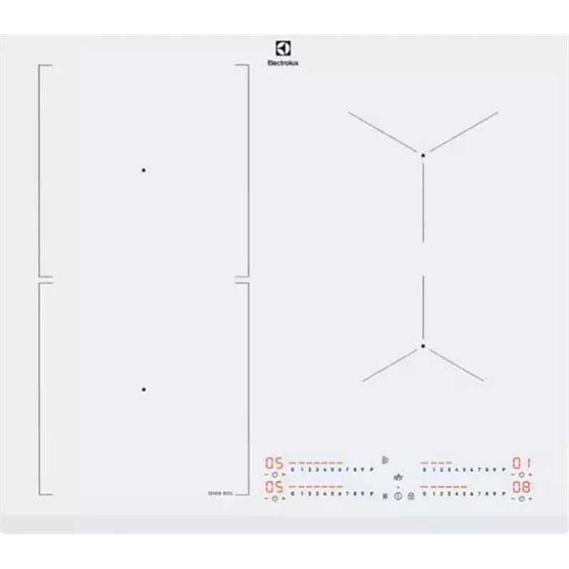 Electrolux cis62450fw 56 cm 4 zona de indução branca hob