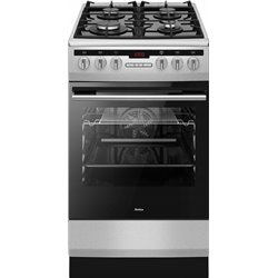 Cocina independiente Gas / Eléctrica Amica 57GE3.33HZpTaDAQ(Xx) 62L 50cm 4 Zonas Plata Negro