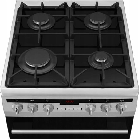 Cocina independiente Gas / Eléctrica Amica 57GE3.33HZpTaDAQ(Xx) 62L 50cm 4 Zonas Plata Negro