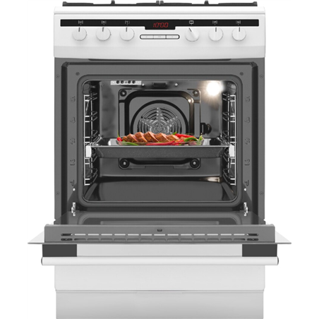 AMICA GAS / POPELO ELÉTRICO 617GEH3.33HZPTADPA (W 60cm 4 Zonas Branco Preto