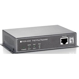 LevelOne Repetidor POR-0200 PoE-Plus, 2 puertos de salida integrados para 1 dispositivo PoE y 1 dispositivo no PoE