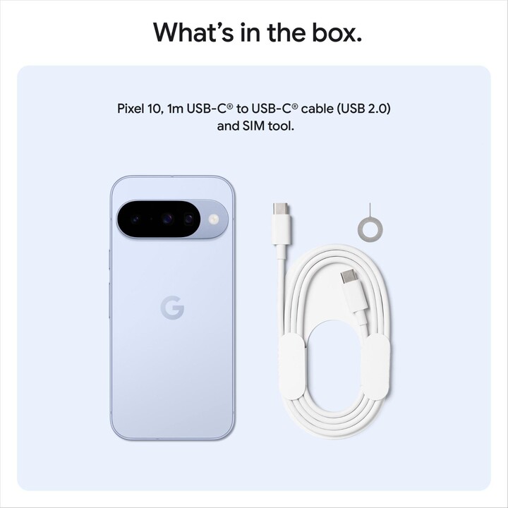Smartphone Google Pixel 10 5G, 12 GB de 128GB, 6,3 polegadas OLED, Gemini IA, 4970mAh, Frost