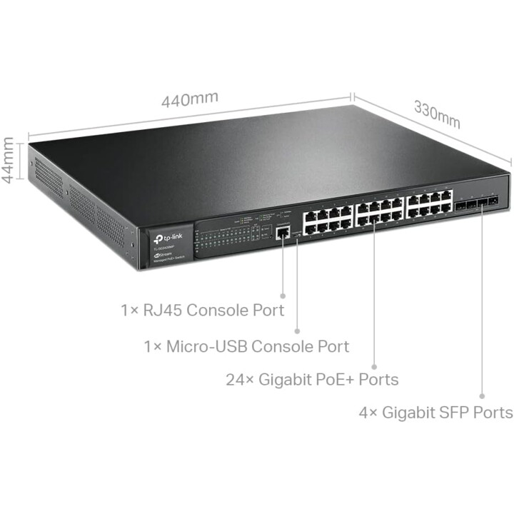 INTERRUTTORE TP-LINK 24 GESTIONE PORTE 10-100-1000 POE