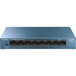 TP-Link LS108G conmutador Gigabit Ethernet de 8 puertos (10/100/1000), carcasa metálica, ultraligero, silencioso