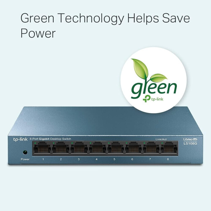 TP-Link LS108G Não-gerido Gigabit Ethernet (10/100/1000) Azul