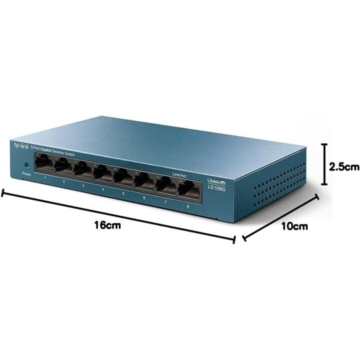 TP-Link LS108G Non gestito Gigabit Ethernet (10/100/1000) Blu