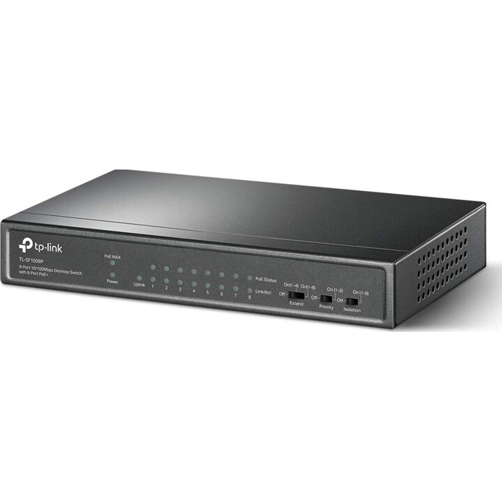 Conmutador TP-Link TL-SF1009P de 9 puertos 10/100 Mbps con 8 PoE+