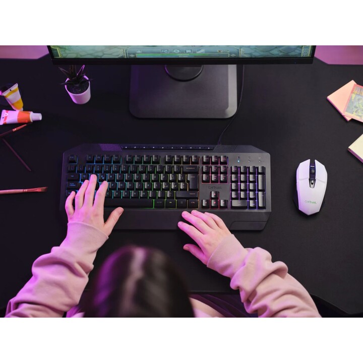 Mouse da gioco wireless Trust Gaming GXT 110 Felox/ Batteria ricaricabile/ Fino a 4800 DPI/ Bianco