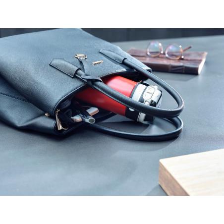 Leifheit 03245 taza de viaje 350 ml Negro, Rojo Acero inoxidable