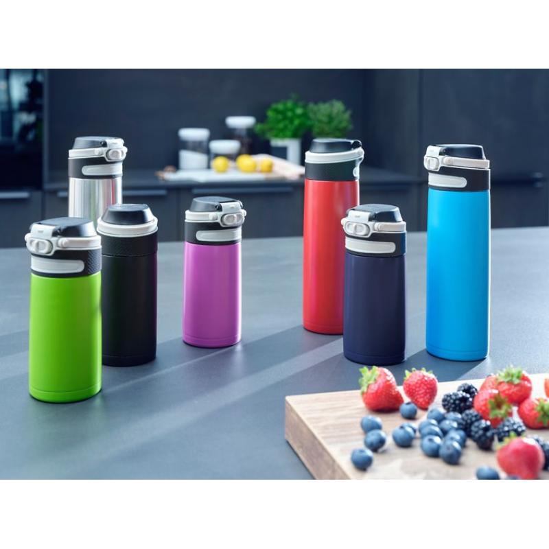 Leifheit 03245 taza de viaje 350 ml Negro, Rojo Acero inoxidable