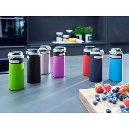 Leifheit 03247 taza de viaje 350 ml Negro, Azul Acero inoxidable