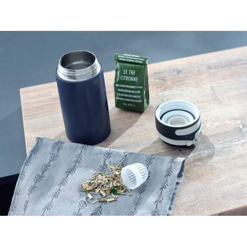 Leifheit 03247 taza de viaje 350 ml Negro, Azul Acero inoxidable