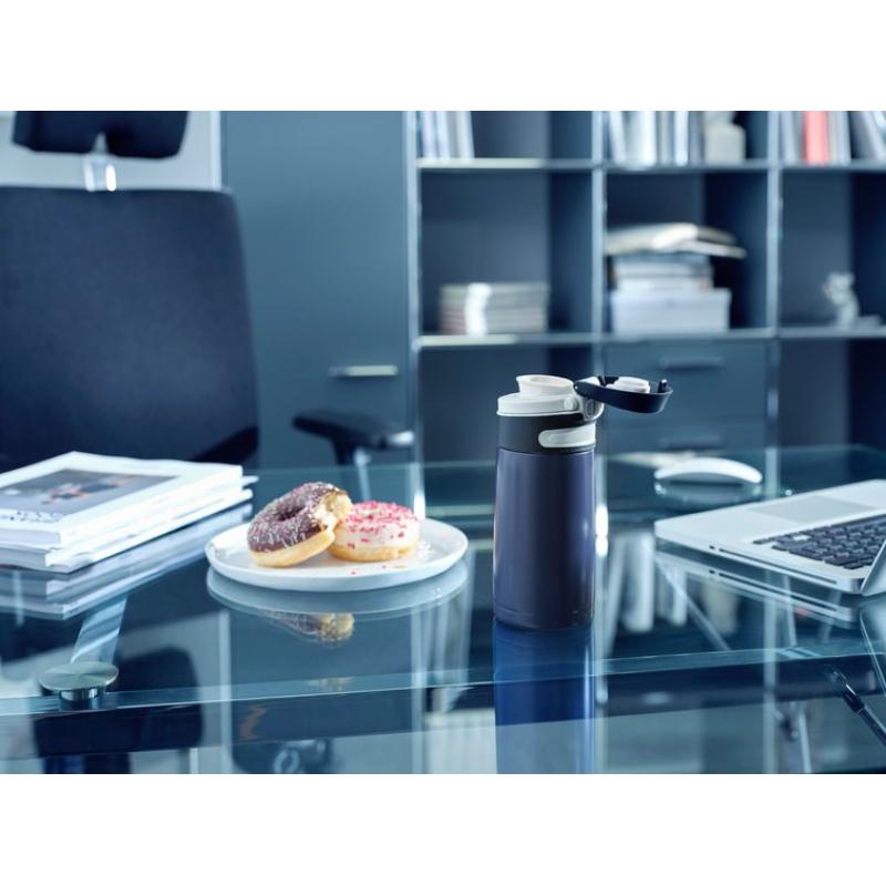 Leifheit 03247 taza de viaje 350 ml Negro, Azul Acero inoxidable