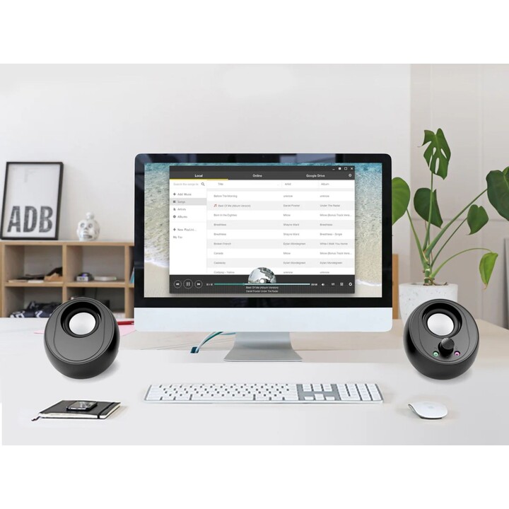 Altavoces 2.0 Conceptronic Bjorn01b 10w Color Negro Jack 3.5 Y Bluetooth Alimentación Usb