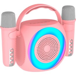 Altavoz Bluetooth Universal Música 6W COOL Mini Karaoke Party + 2 Micrófonos Rosa