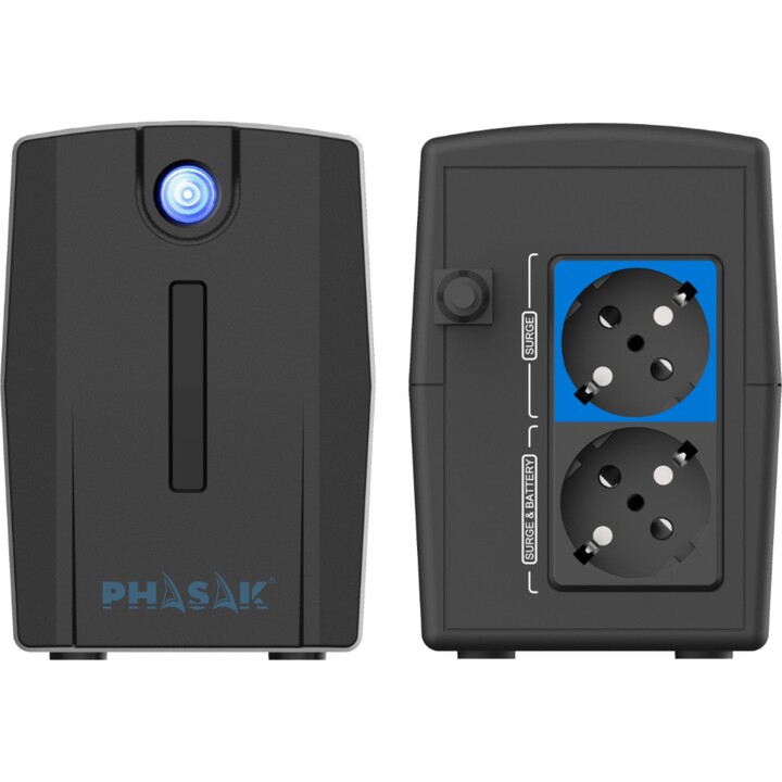 Onduleur Ligne Interactif Phasak Ottima 1060 VA Interactif/ 1060 VA-600 W/ 3 Sorties/ Format Tour