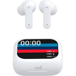 Cool Ambient Kabellose Stereo-Bluetooth-ANC-Kopfhörer mit LCD-Display, weiß