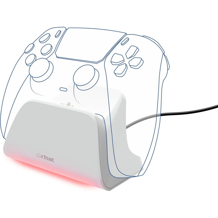 Estação de carregamento rápido Trust Gaming GXT 255 para PS5/Branco
